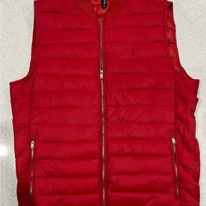 Pull&Bear Bold Red Quilted Vest
